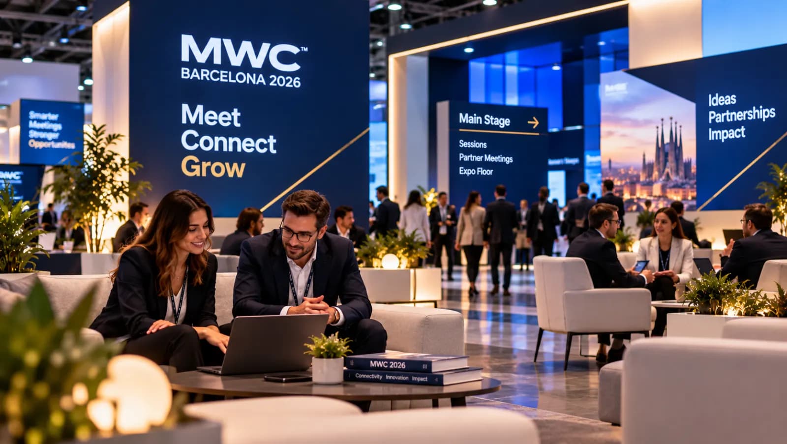 Meeting lounge at the exhibition stand