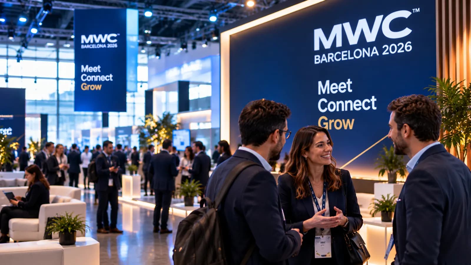 Guests meeting on the show floor